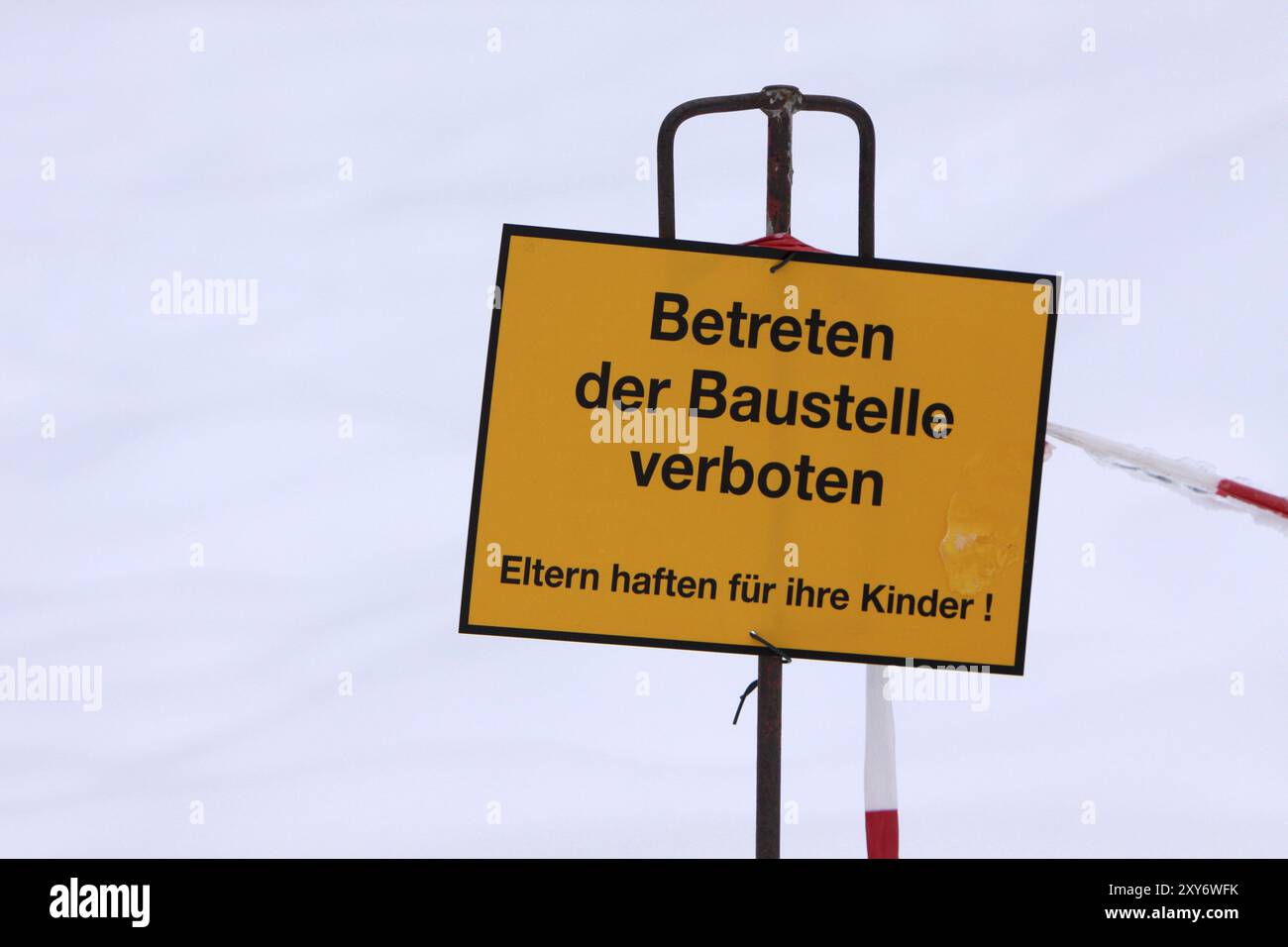 Das Betreten der Baustelle ist verboten Stockfoto