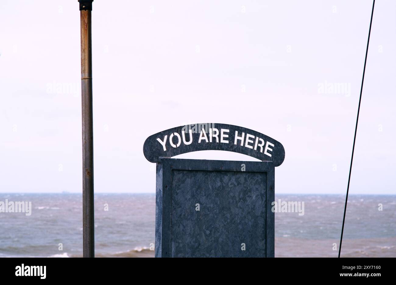 Umkehrung eines Schildes im Southwold Sailors Reading Room Stockfoto