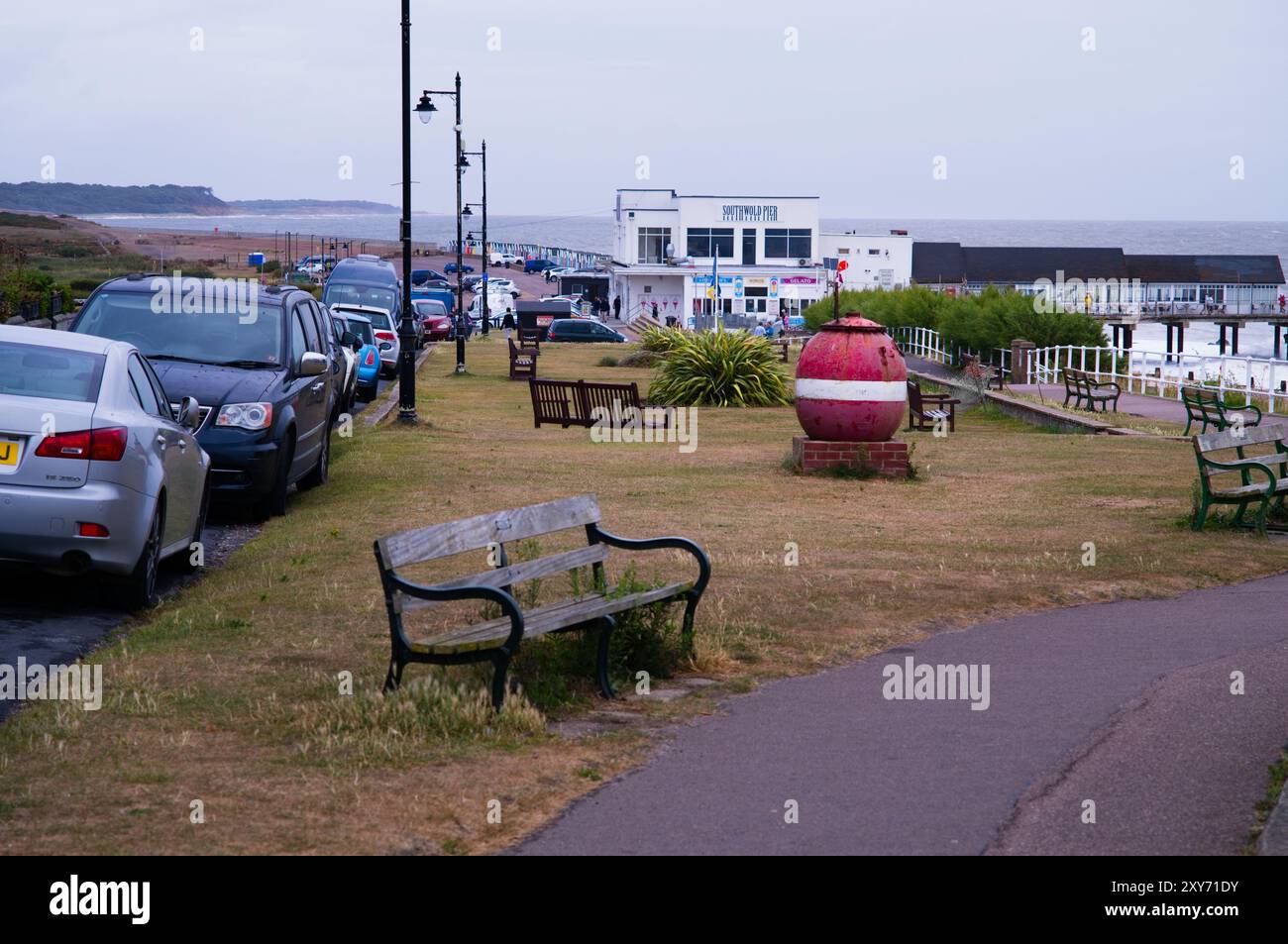 Die Seemine in Southwold, die eine Sammelbox für die Schiffbrüchigen Mariners' Scociety ist Stockfoto