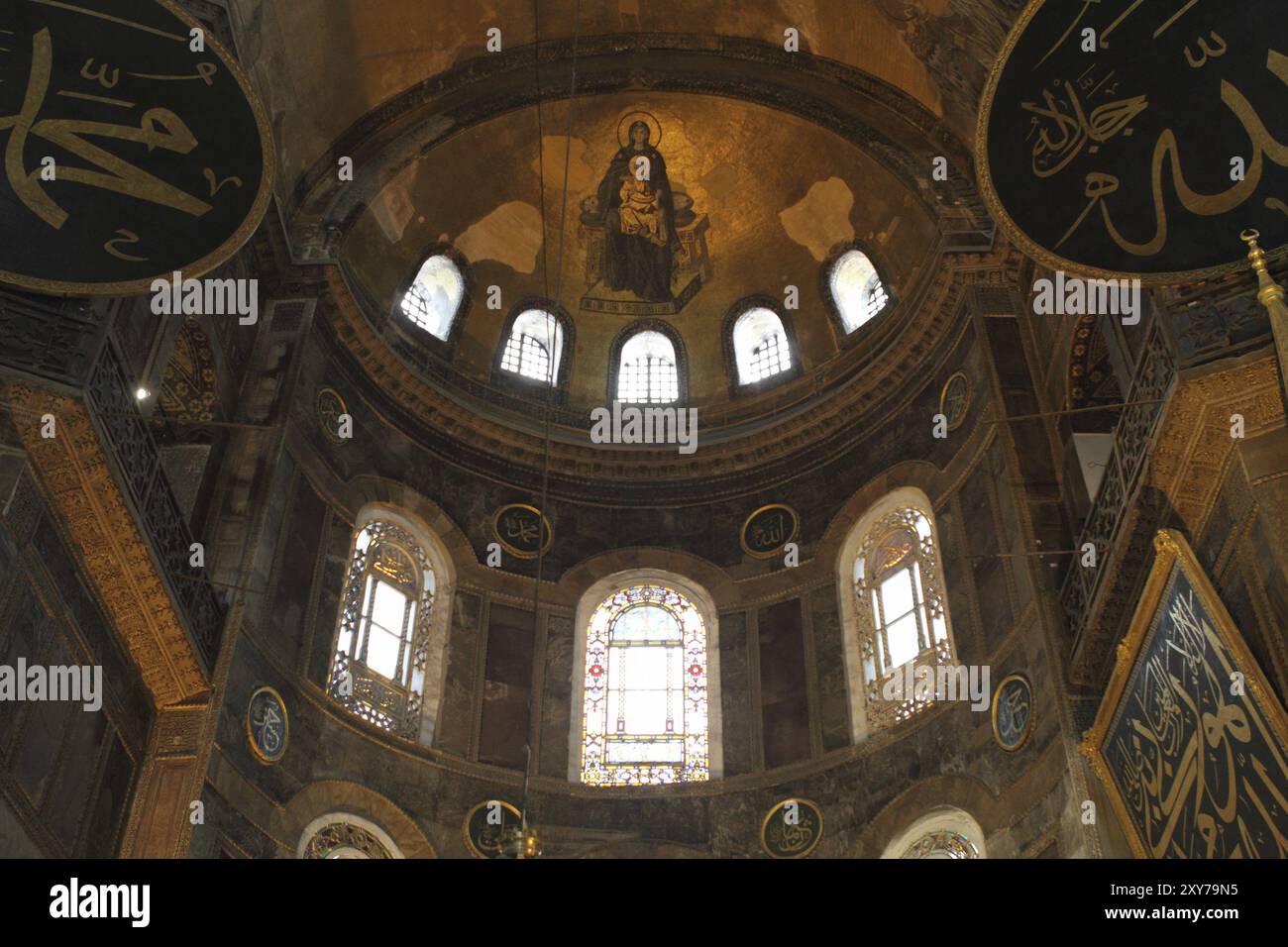 Innenraum der Hagia Sophia in Istanbul, Türkei, Asien Stockfoto