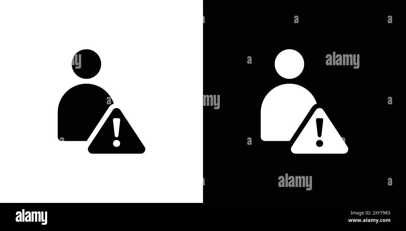 Falsches Konto-Symbol in Schwarz-weiß. Einfacher flacher Vektor Stock Vektor