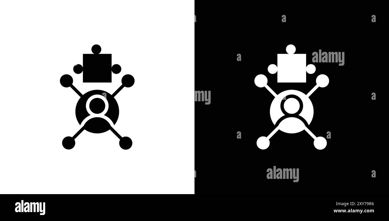 Symbol für Komplexität in Schwarzweiß. Einfacher flacher Vektor Stock Vektor