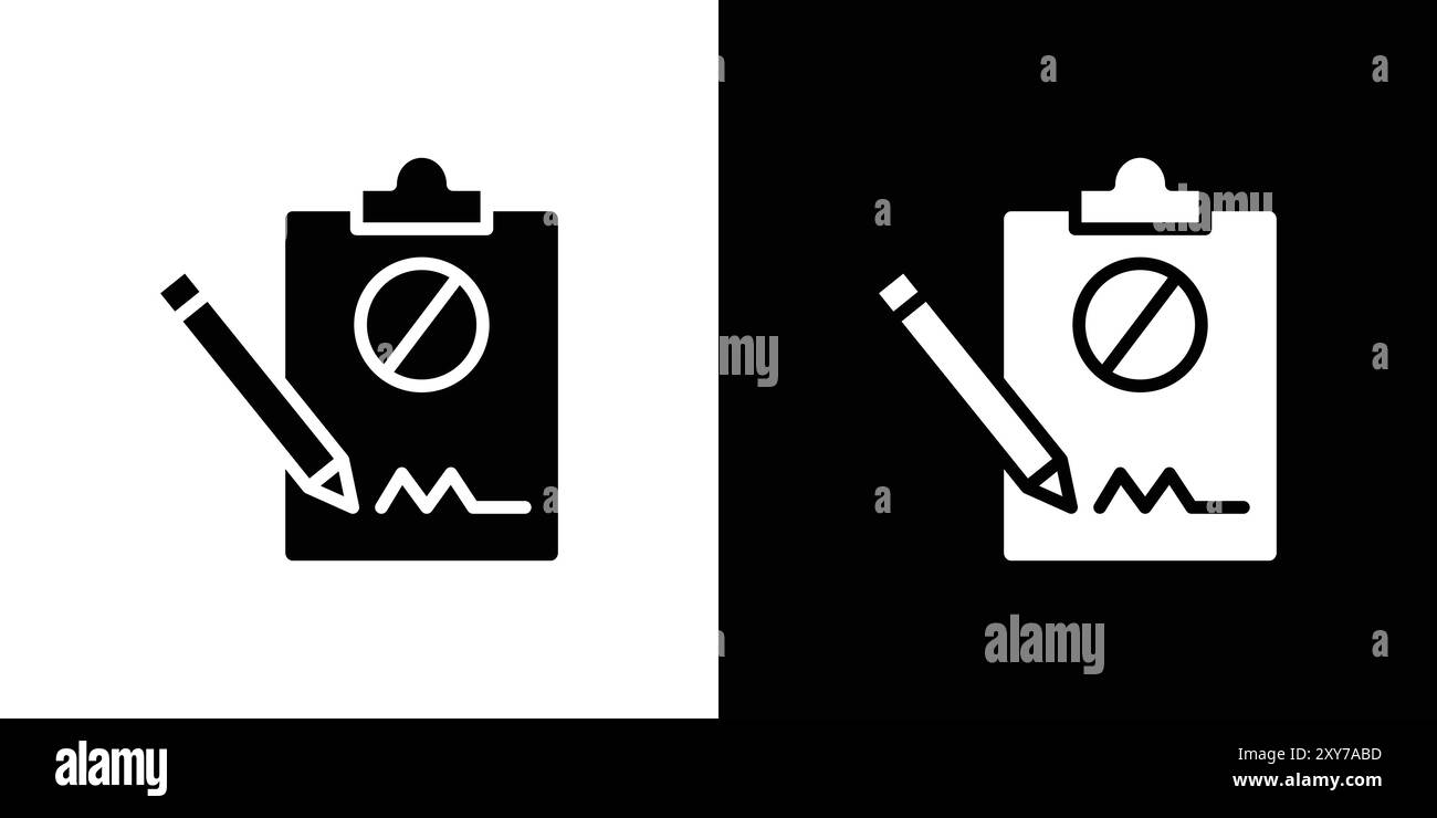 Symbol für Petition in Schwarzweiß. Einfacher flacher Vektor Stock Vektor