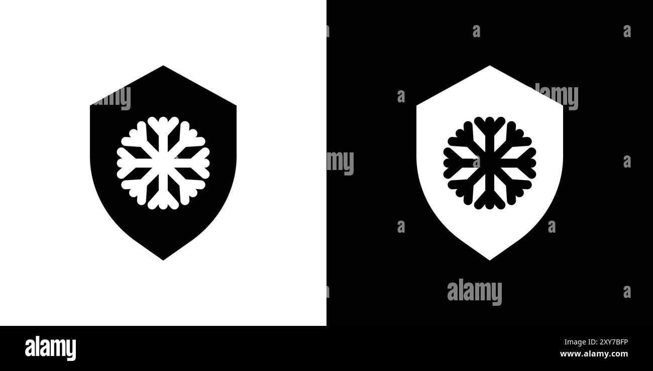 Frostbeständiges Symbol in Schwarz-weiß. Einfacher flacher Vektor Stock Vektor