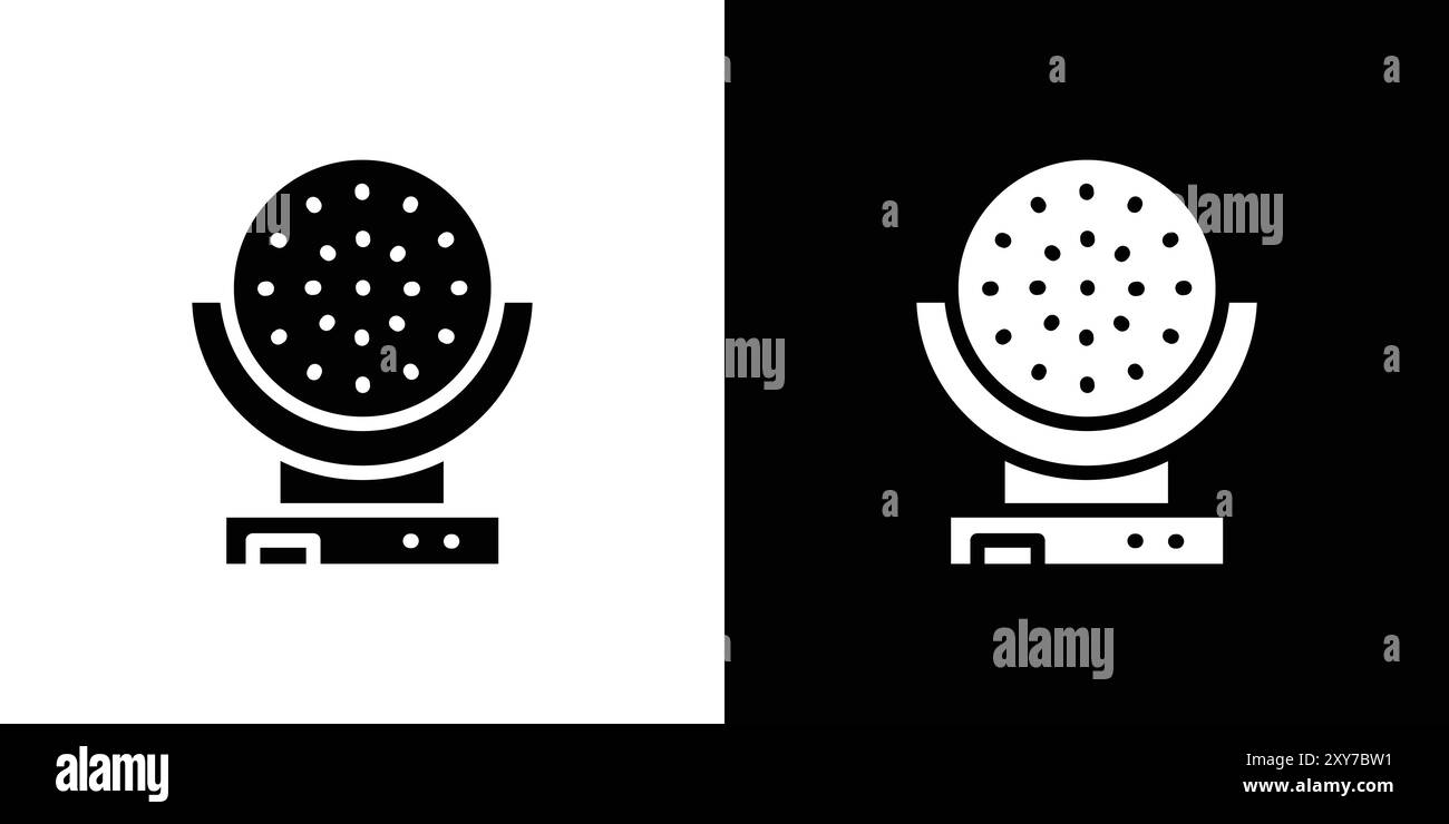 Laserlampen-Symbol in Schwarz-weiß. Einfacher flacher Vektor Stock Vektor