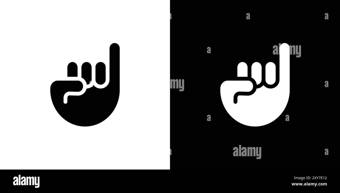 Pinky-Finger-Symbol in Schwarz-weiß-Farbe. Einfacher flacher Vektor Stock Vektor