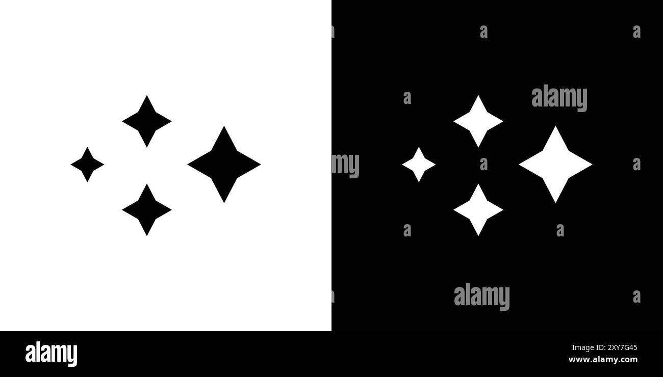 Shiny-Symbol in Schwarz-weiß. Einfacher flacher Vektor Stock Vektor