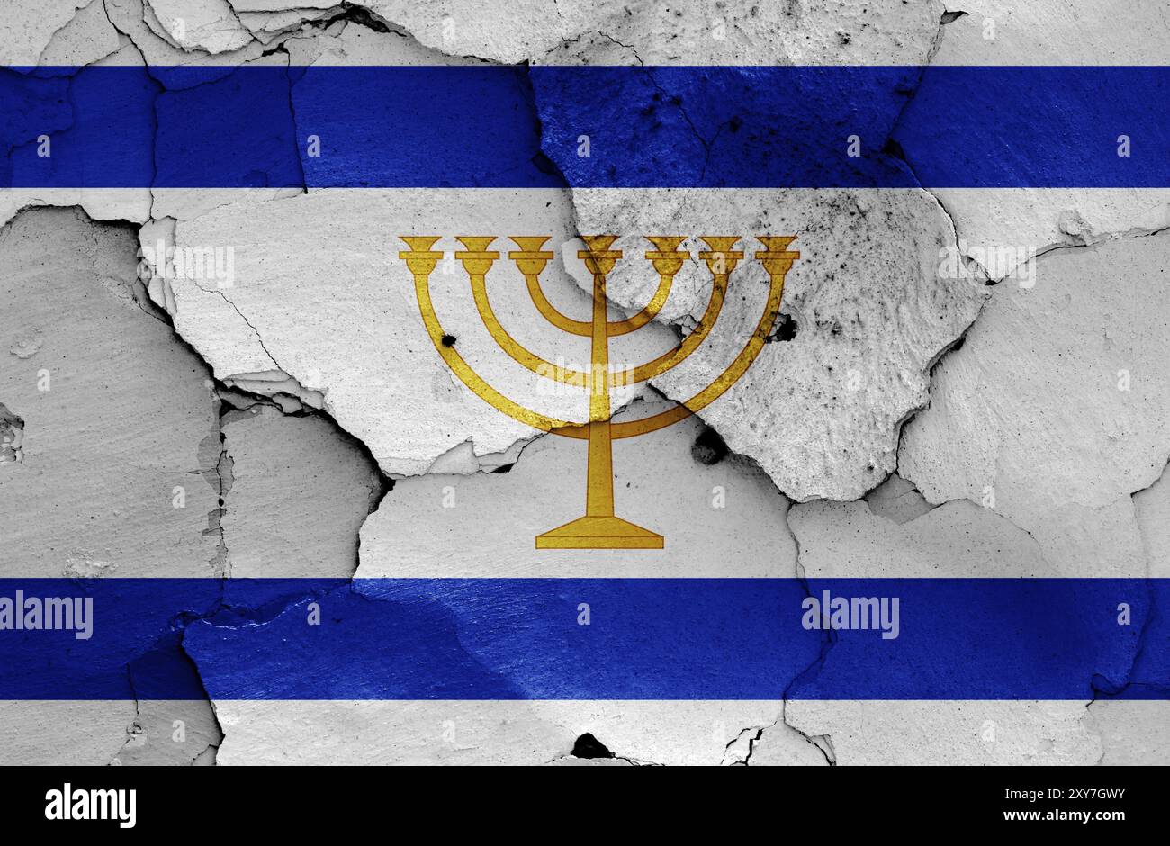 Darstellung einer Flagge der zehn verlorenen Stämme von Israel Stockfoto