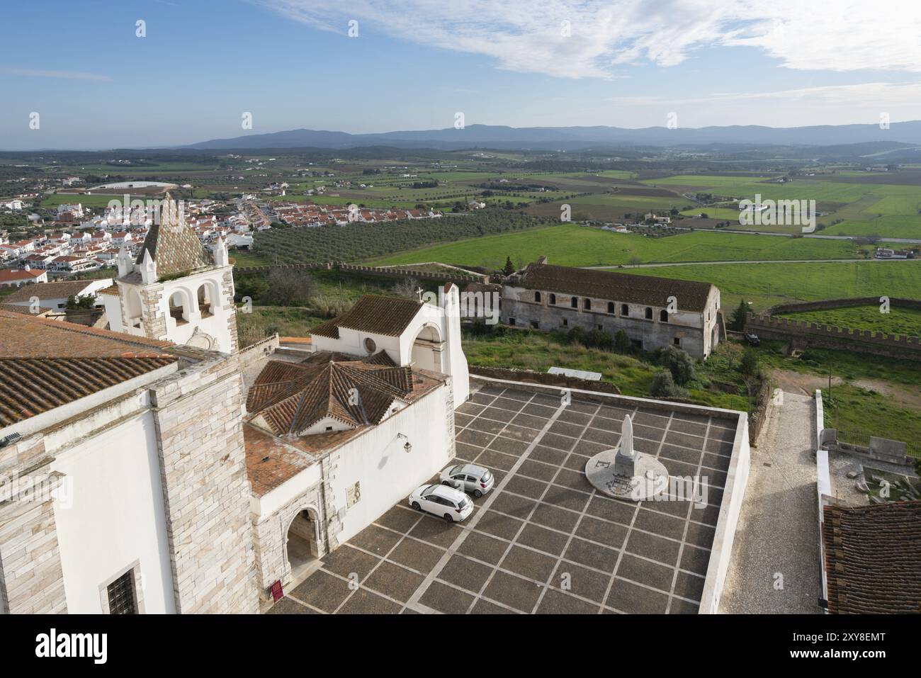 Blick auf die Stadt Estremoz vom Schloss in Alentejo, Portugal, Europa Stockfoto