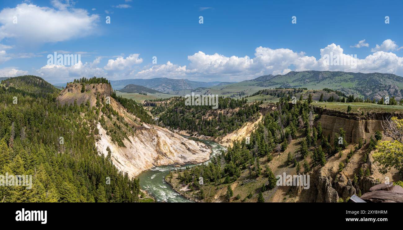 Calcite Springs River, Yellowstone National Park, Wyoming, USA. Juli 2023. Stockfoto