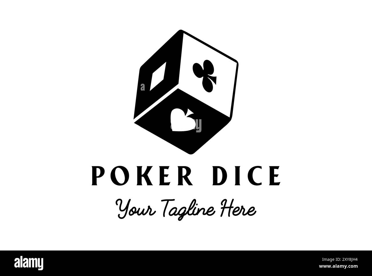 Vintage Square Cube Box Poker Casino Kartenwürfel für Glücksspiel Logo Design Vektor Stock Vektor