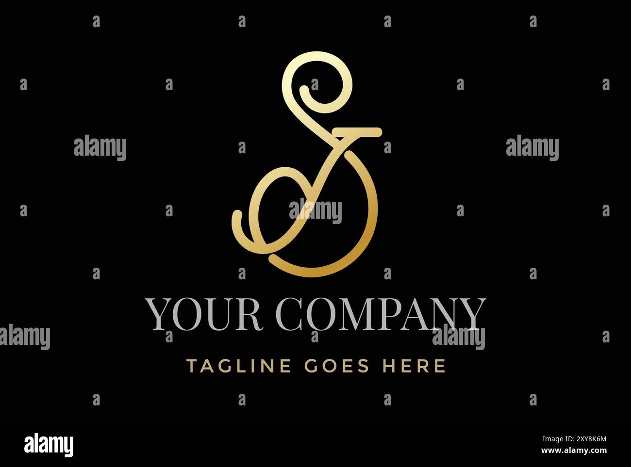 Anfangsbuchstabe SJ JS oder SY YS Logo Design Vektor Stock Vektor