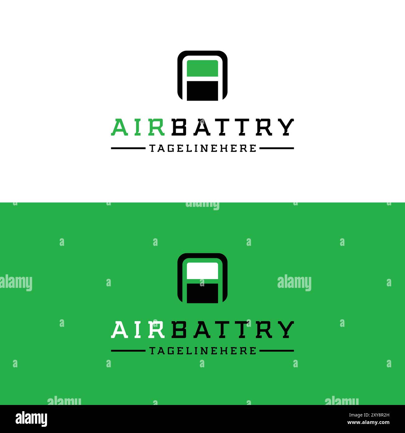 AIR BATTRY MINIMAL LOGO-DESIGN Stock Vektor