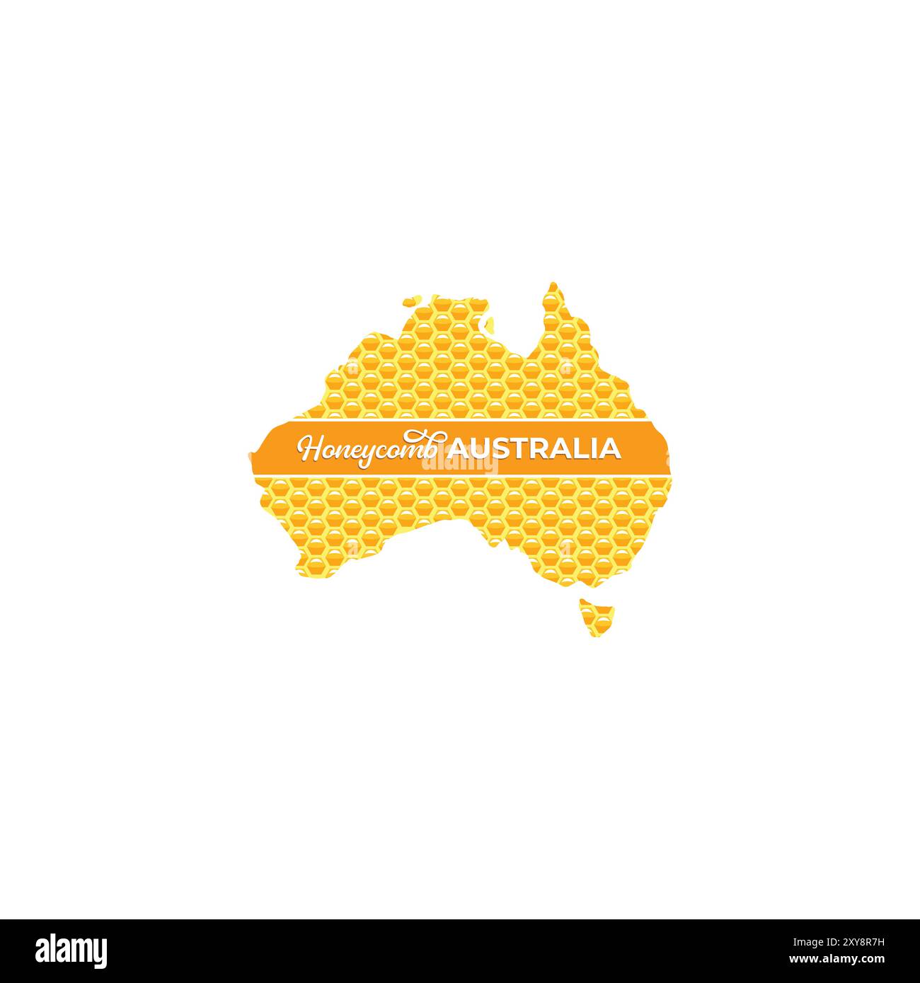 Wabenmuster auf der australischen Karte in Illustrationskunstwerken Stock Vektor
