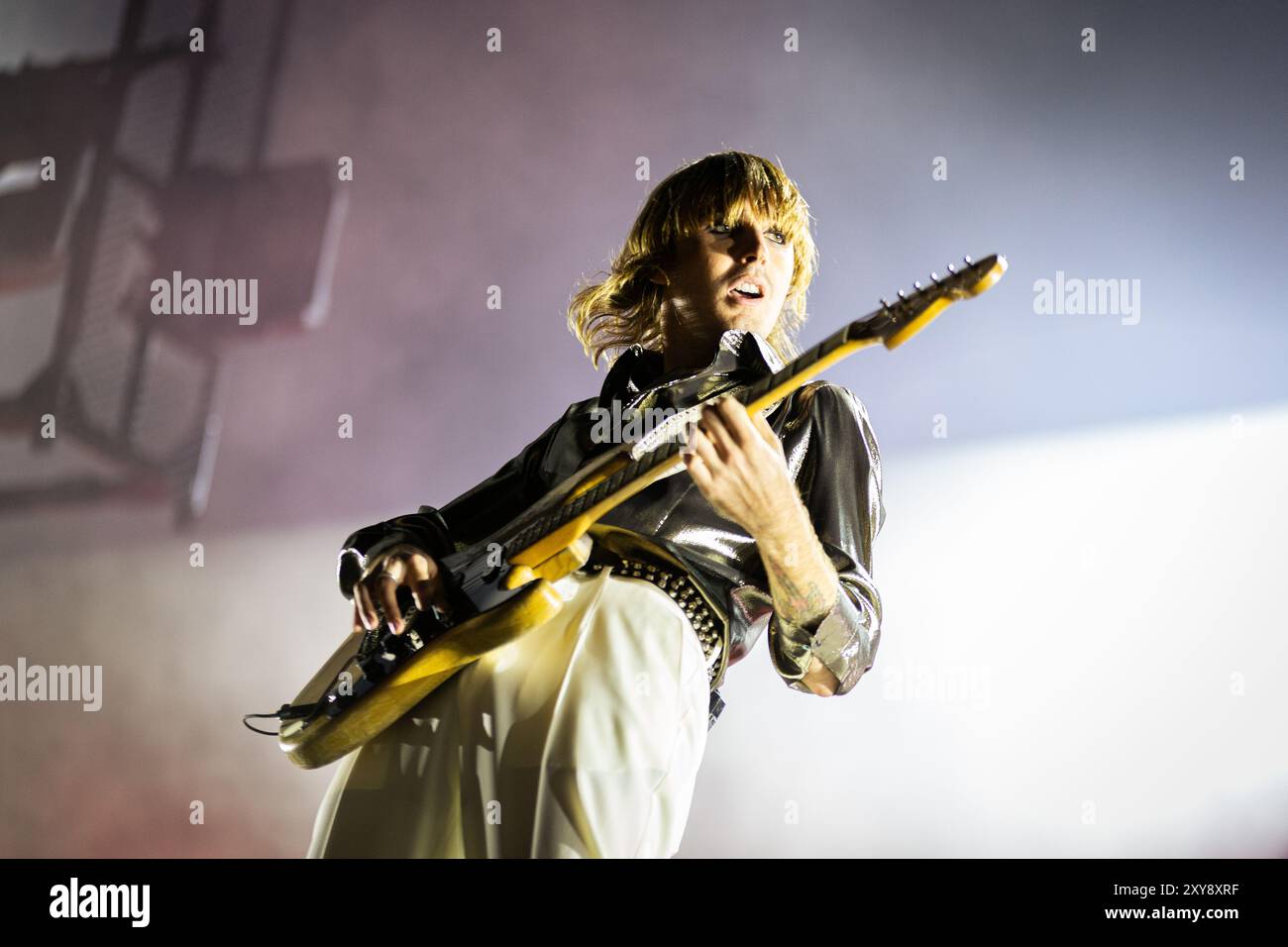 Thomas Raggi, Gitarrist der Maneskin Band, tritt am zweiten Tag des ...