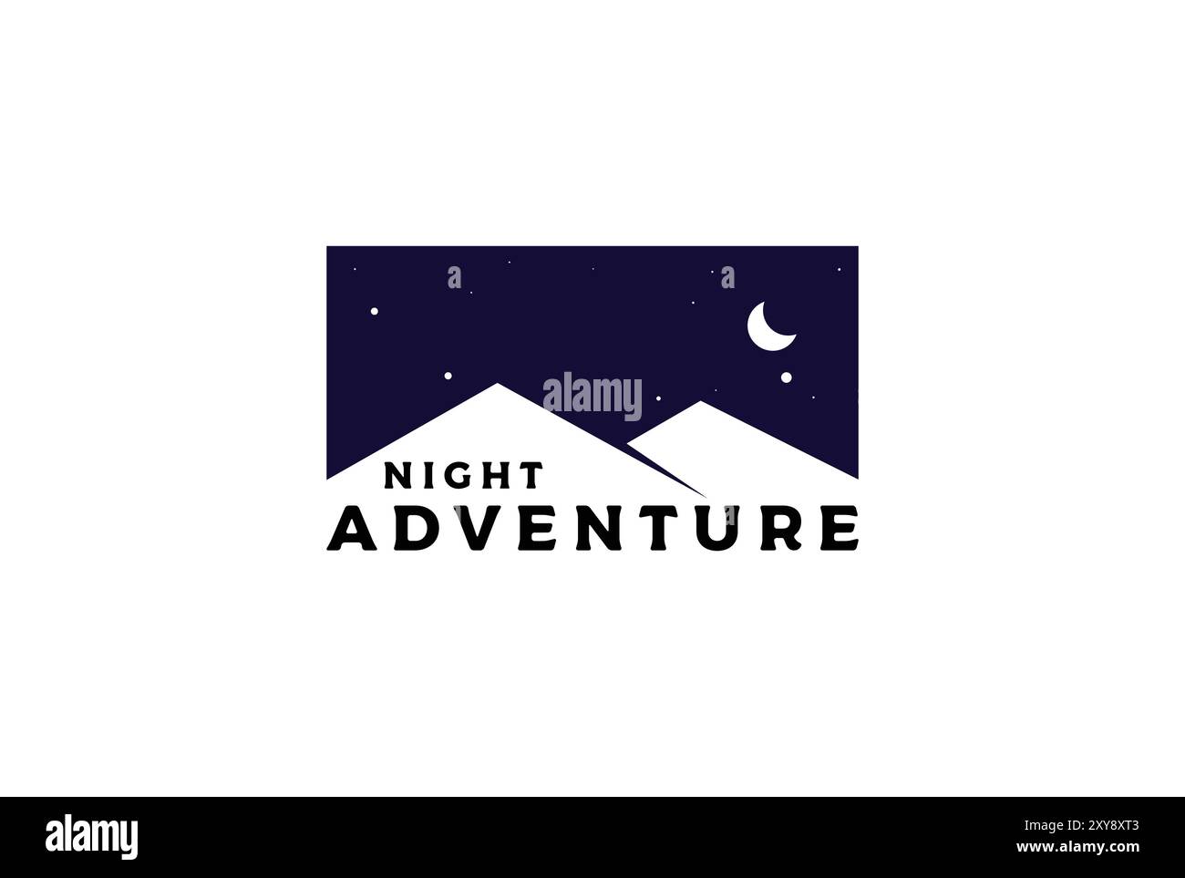 Vintage Night Sky Ice Rock Mountain für Outdoor Adventure Logo Design Stock Vektor