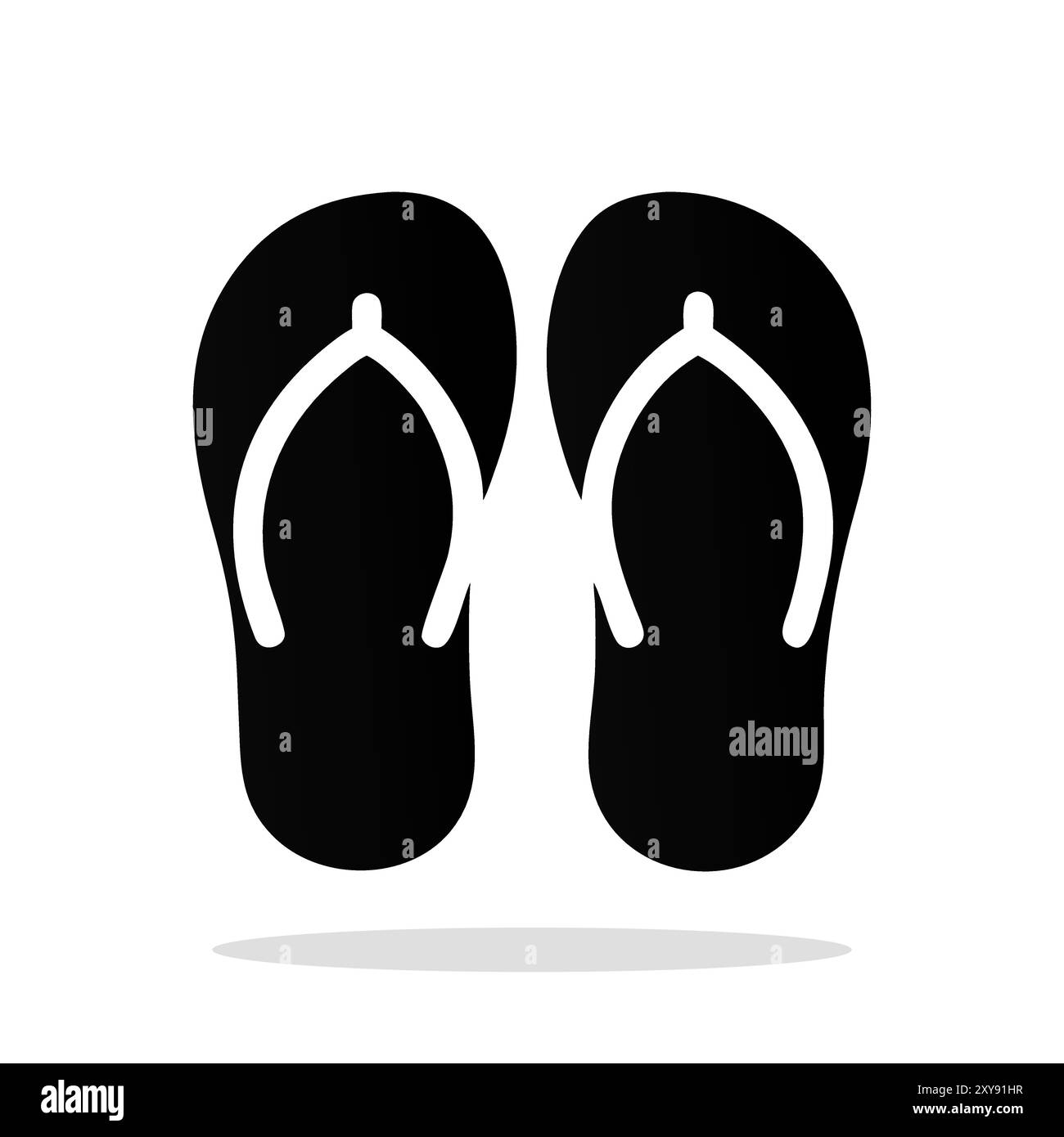 Flipflop-Symbol. Schwarzes Flipflop-Symbol auf weißem Hintergrund. Vektorabbildung Stock Vektor