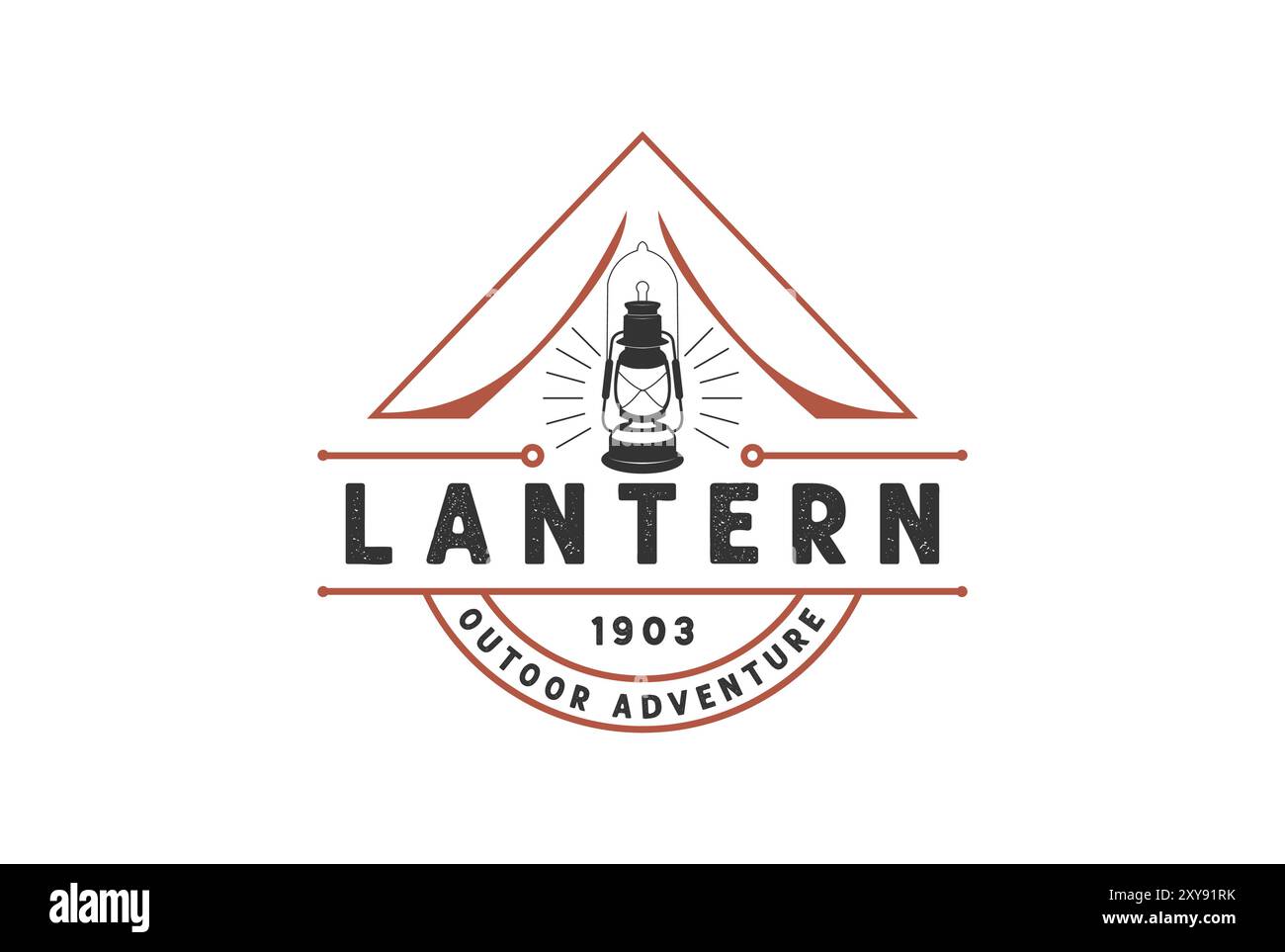Vintage Retro Zelt Laterne Emblem für Camp Logo Design Stock Vektor