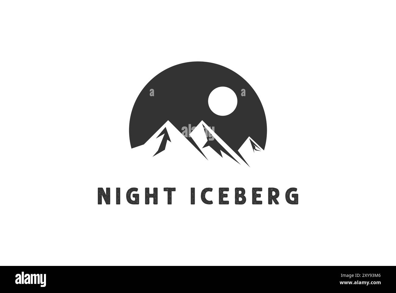 Simple Night Iceberg Mountain for Outdoor Adventure Logo Design Stock Vektor