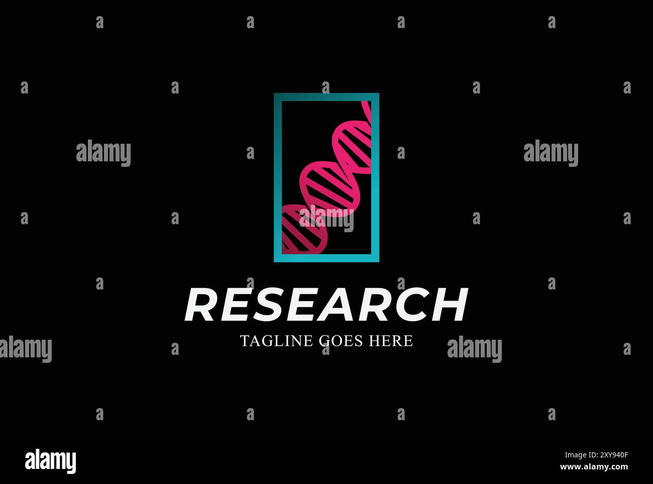 Moderne Square Gen DNA für Biologie Science Research Logo Design Stock Vektor