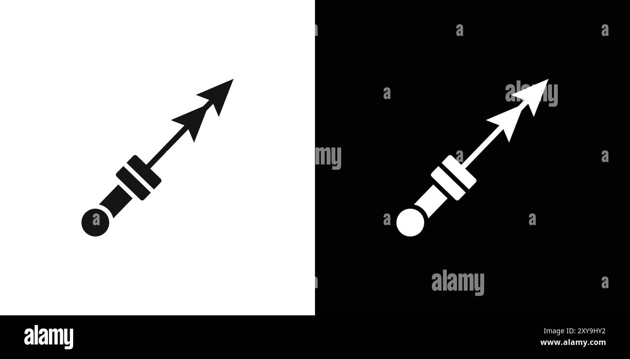 Harpunensymbol Logo Vektor Umriss in schwarz-weiß Farbe Stock Vektor