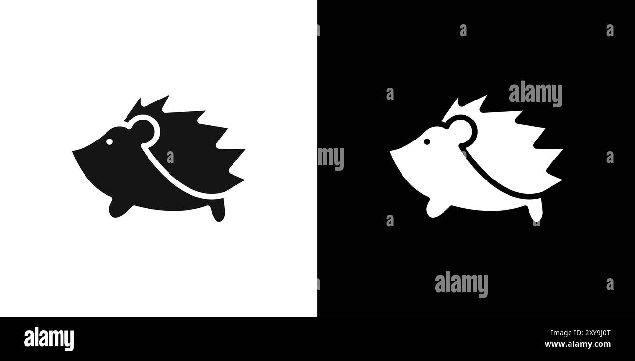 Hegdehog Icon Logo Zeichen Vektor Umriss in schwarz-weiß Farbe Stock Vektor