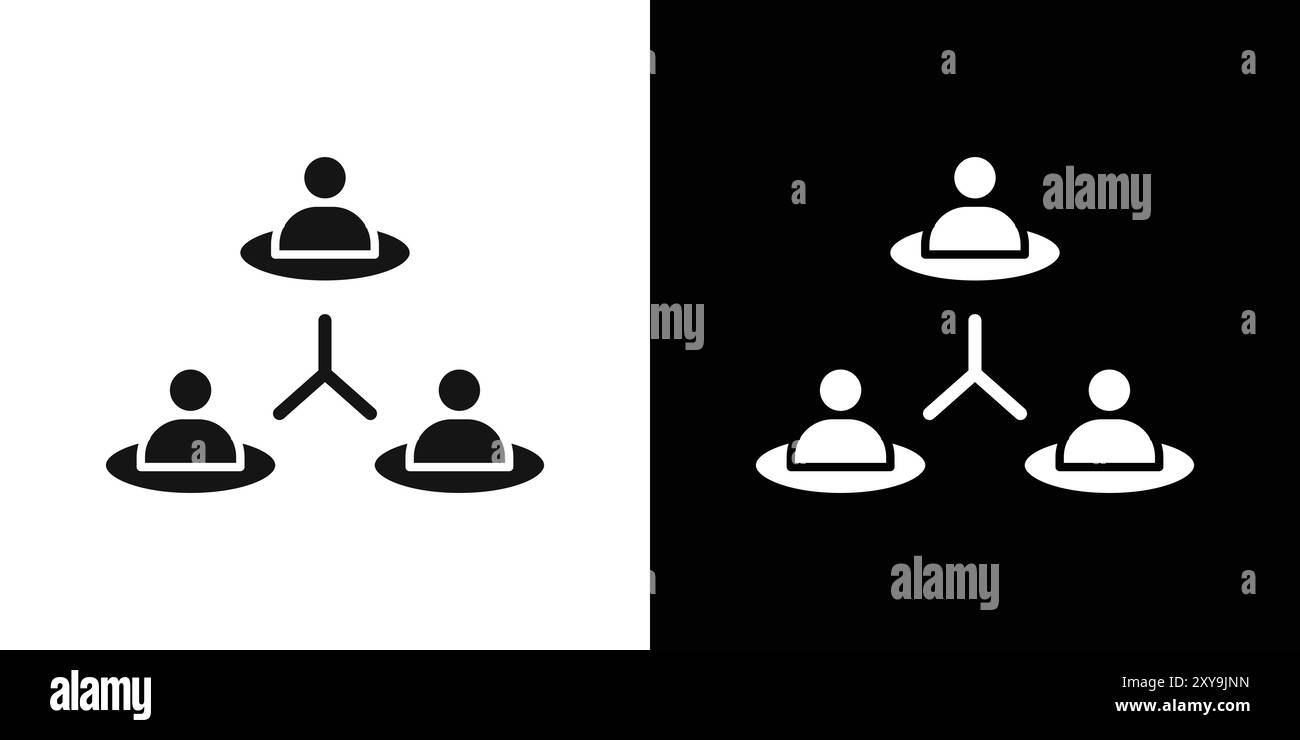 Moderne Teamwork-Symbol-Logo-Vektor-Umrisse in Schwarz-weiß-Farbe Stock Vektor