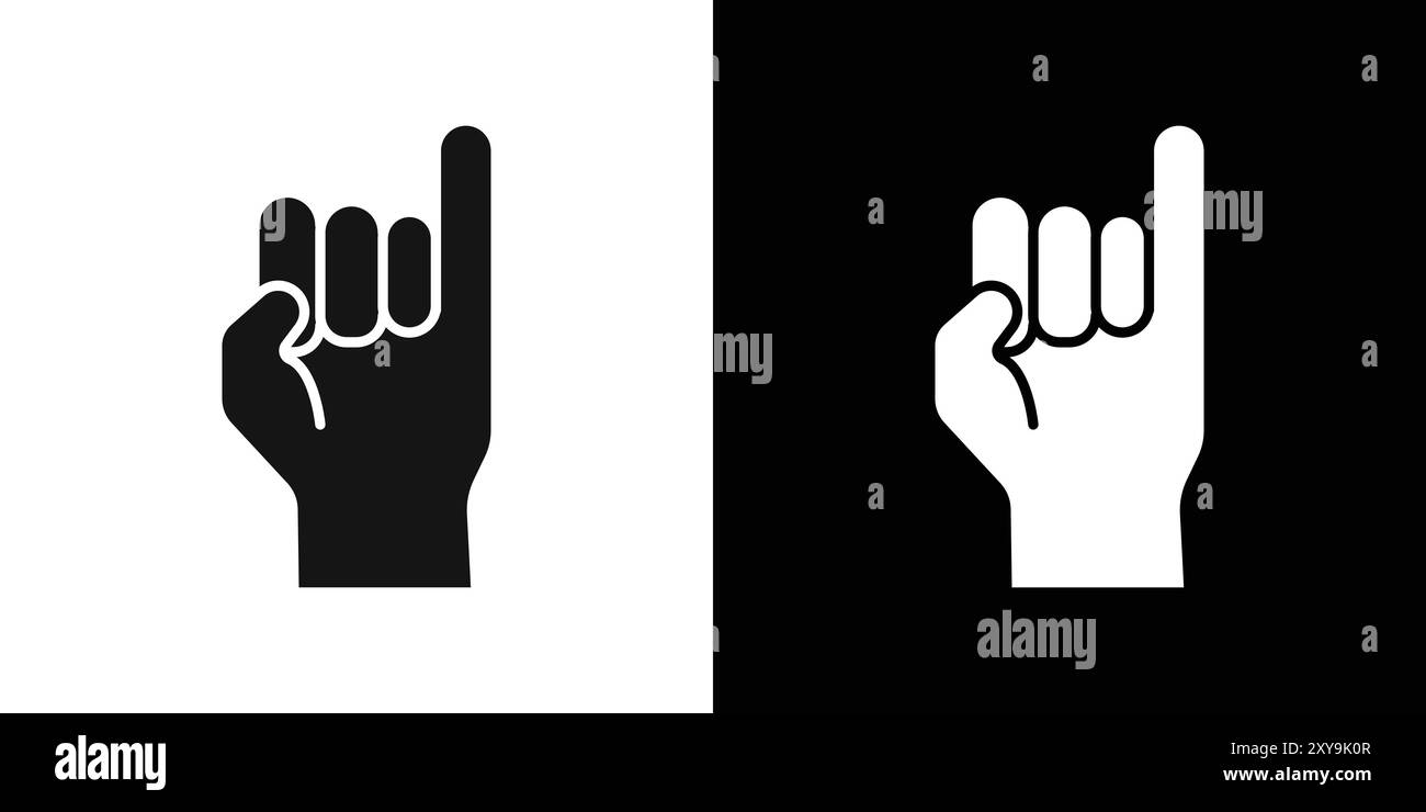 Promise Finger Gesture Symbol Logo Zeichen Vektorumrandung in Schwarz-weiß Stock Vektor