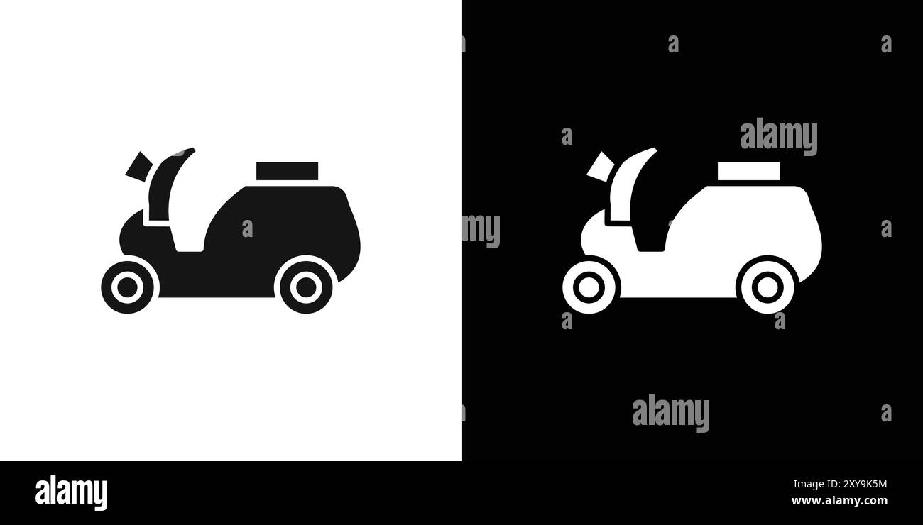 Roller-Symbol (2) Logozeichen Vektorumrandung in Schwarz-weiß Stock Vektor