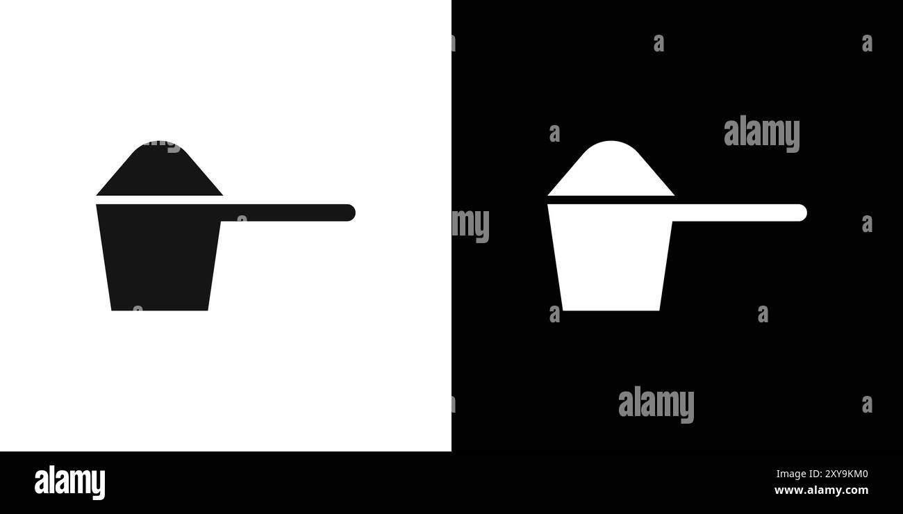 Scoop Symbol Logo Vektorumrandung in Schwarz-weiß Stock Vektor