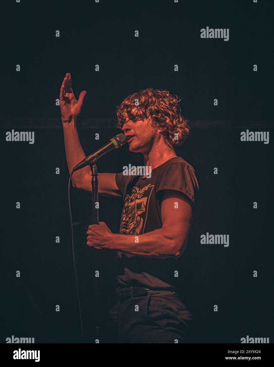 Die britische Punk-Rock-Band Bad Nerves spielte am 7. Mai 2024 mit dem Sänger Bobby Nerves in der Richmond Music Hall in Richmond VA, USA Stockfoto