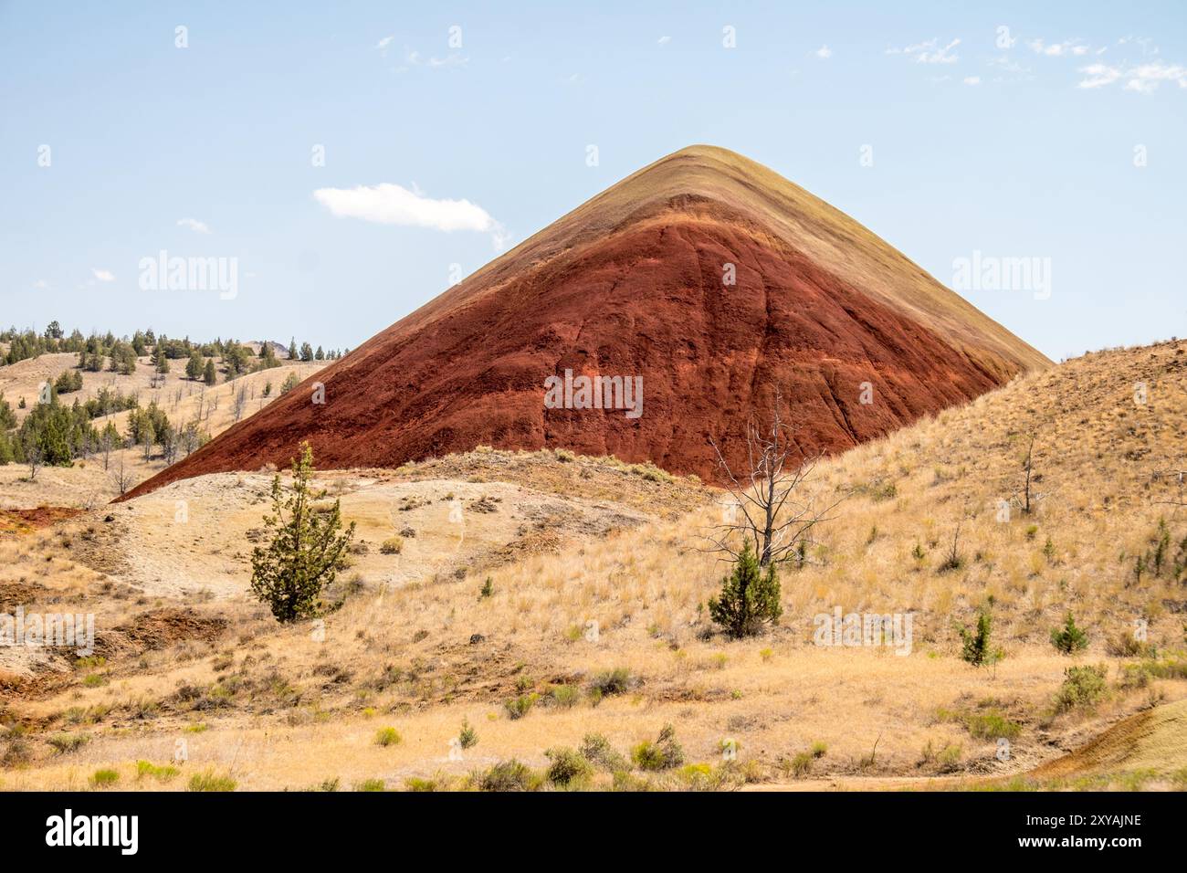 Oregons Painted Hills an einem heißen Julinachmittag Stockfoto