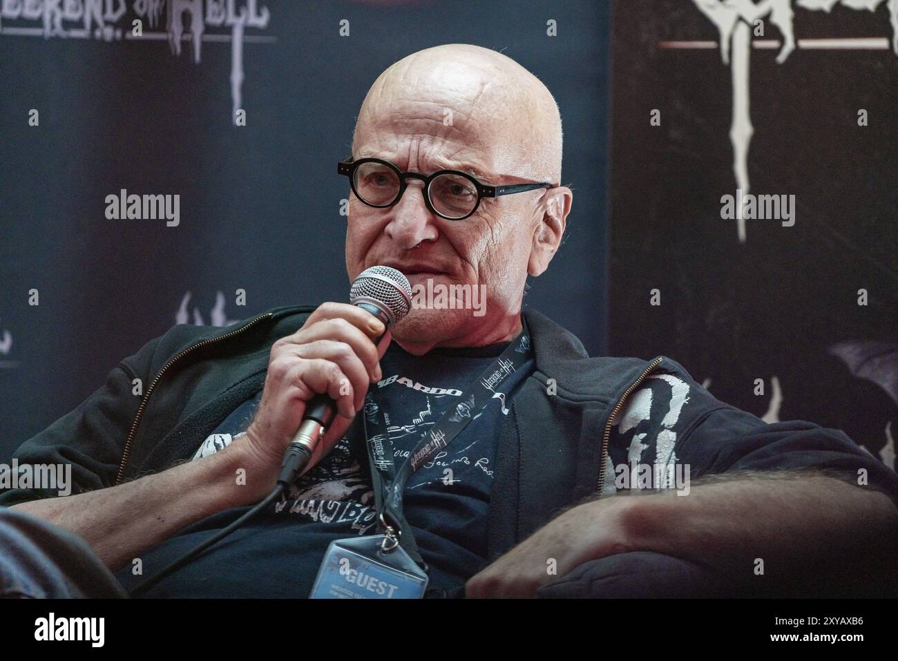 Düsseldorf-NEUSS, 2. November 2019: Giovanni Lombardo Radice (*1954, italienischer Schauspieler alias John Morghen, Cannibal Apocalypse, Stadt der Lebenden Stockfoto
