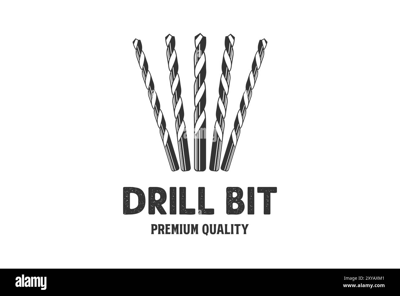 Vintage Retro Eisen Stahl Diamantbohrer Werkzeuge für Werkstatt oder Tischlerei Logo Stock Vektor