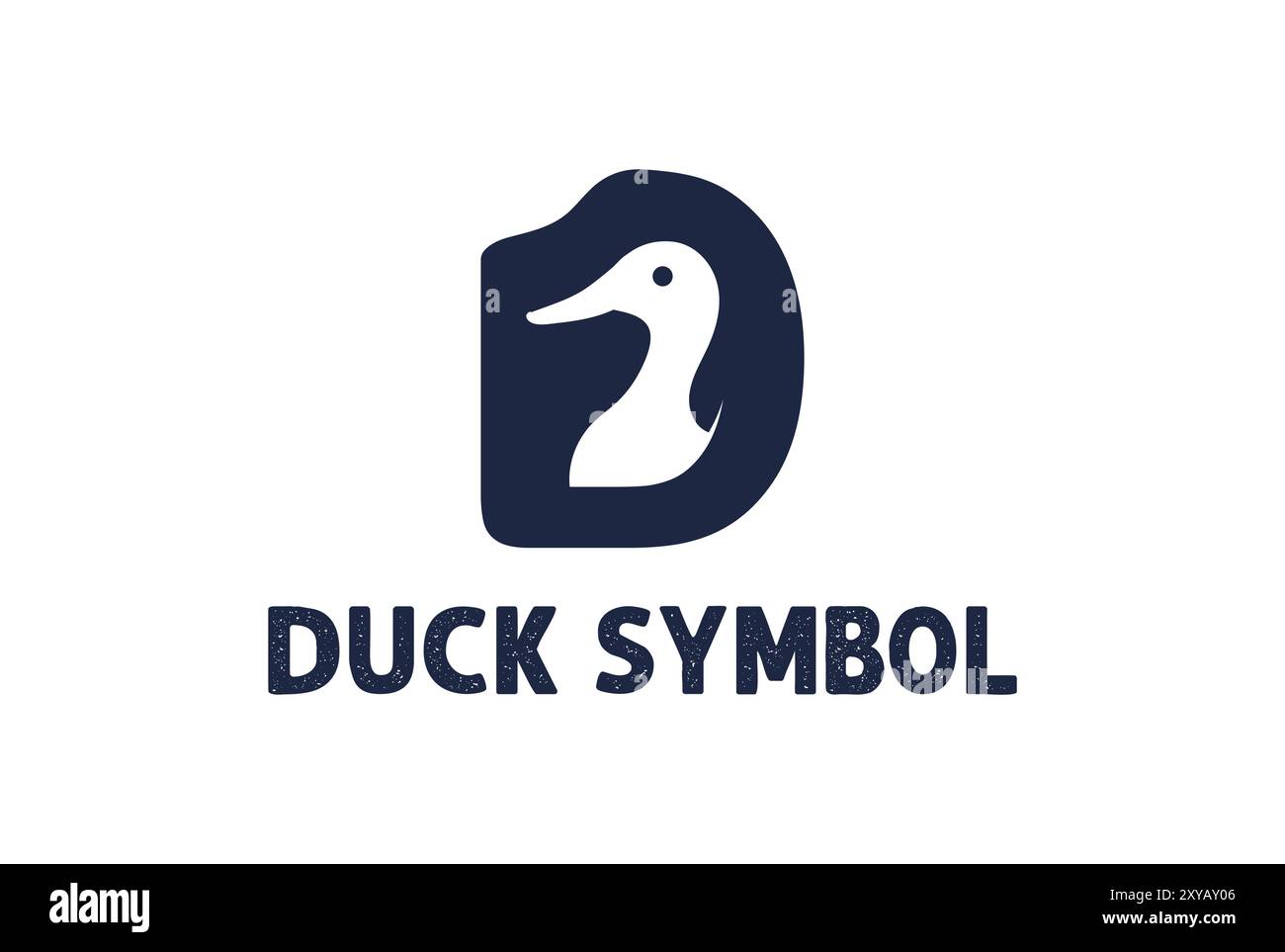 Einfaches minimalistisches Design mit niedlichem Anfangsbuchstaben D für Duck-Logo Stock Vektor