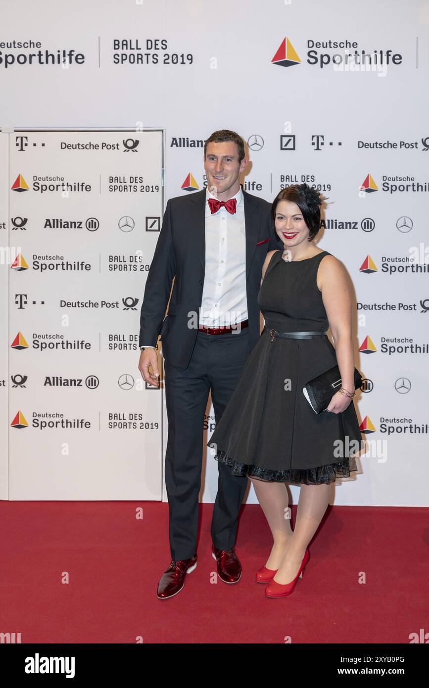 WIESBADEN, 2. Februar 2019: Sebastian Brendel (*1988, deutscher Kanu) beim Ball des Sports 2019, Europa Stockfoto