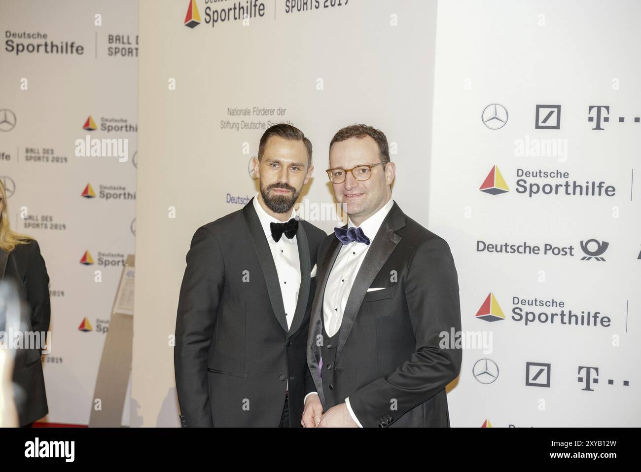 WIESBADEN, 2. Februar 2019: Daniel Funke und Jens Spahn beim Ball des Sports 2019, Europa Stockfoto