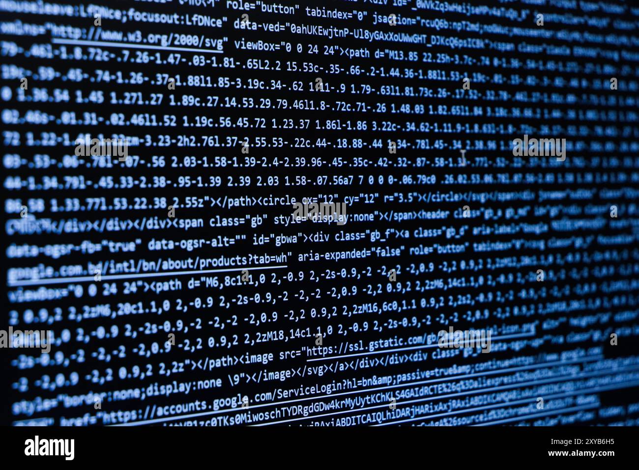 Codierungsbildschirm, Codierungsbildschirm für Webentwickler Stockfoto