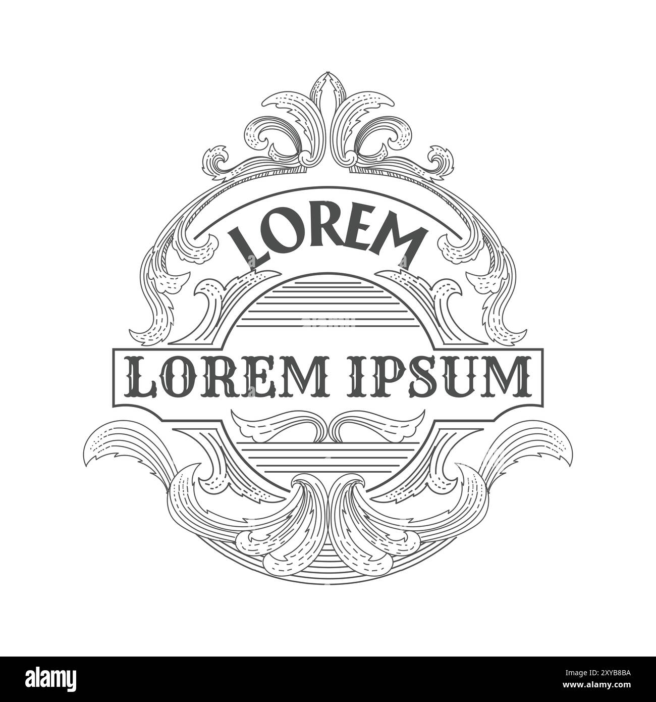 Klassischer Vintage Retro Dekorative Ornament Border Rahmen Royal Abzeichen Emblem Stempel Label Design Vektor Stock Vektor