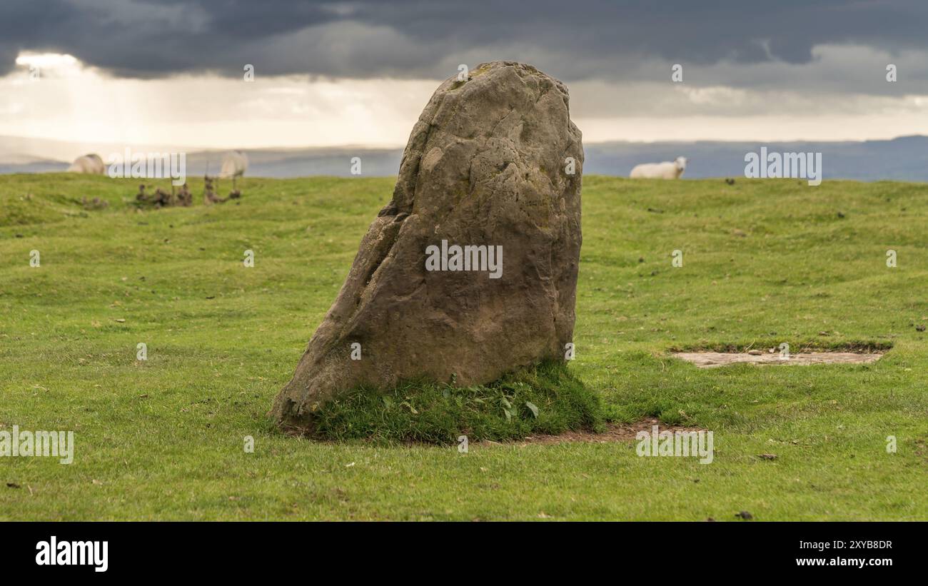 Blick über die Landschaft der Brecon Beacons National Park in der Nähe des Steinkreises und Twmpa, vom Heu Bluff Parkplatz in den Schwarzen Bergen gesehen, Powy Stockfoto