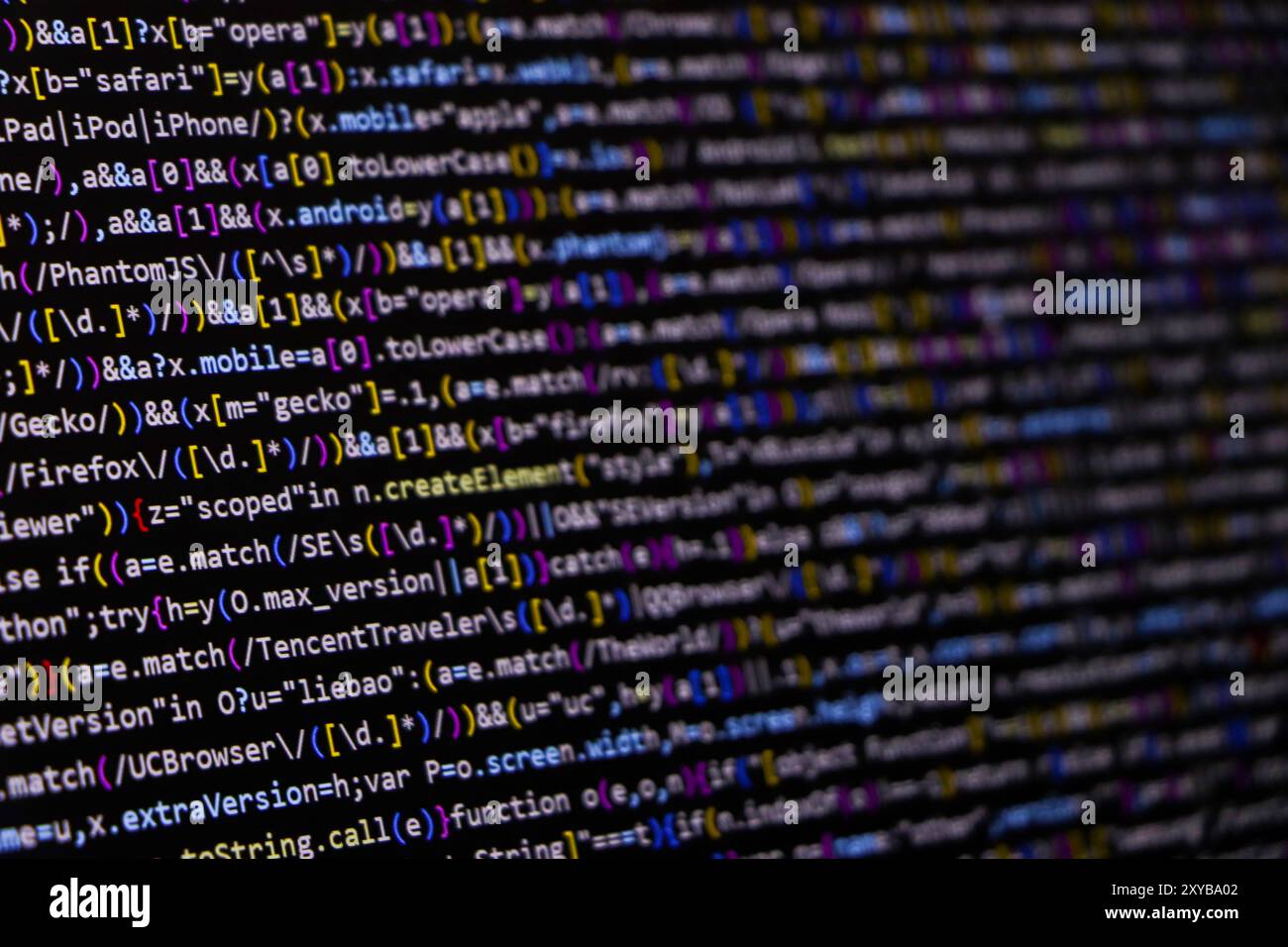 Codierungsbildschirm für Programmiercodes für Webentwickler Stockfoto