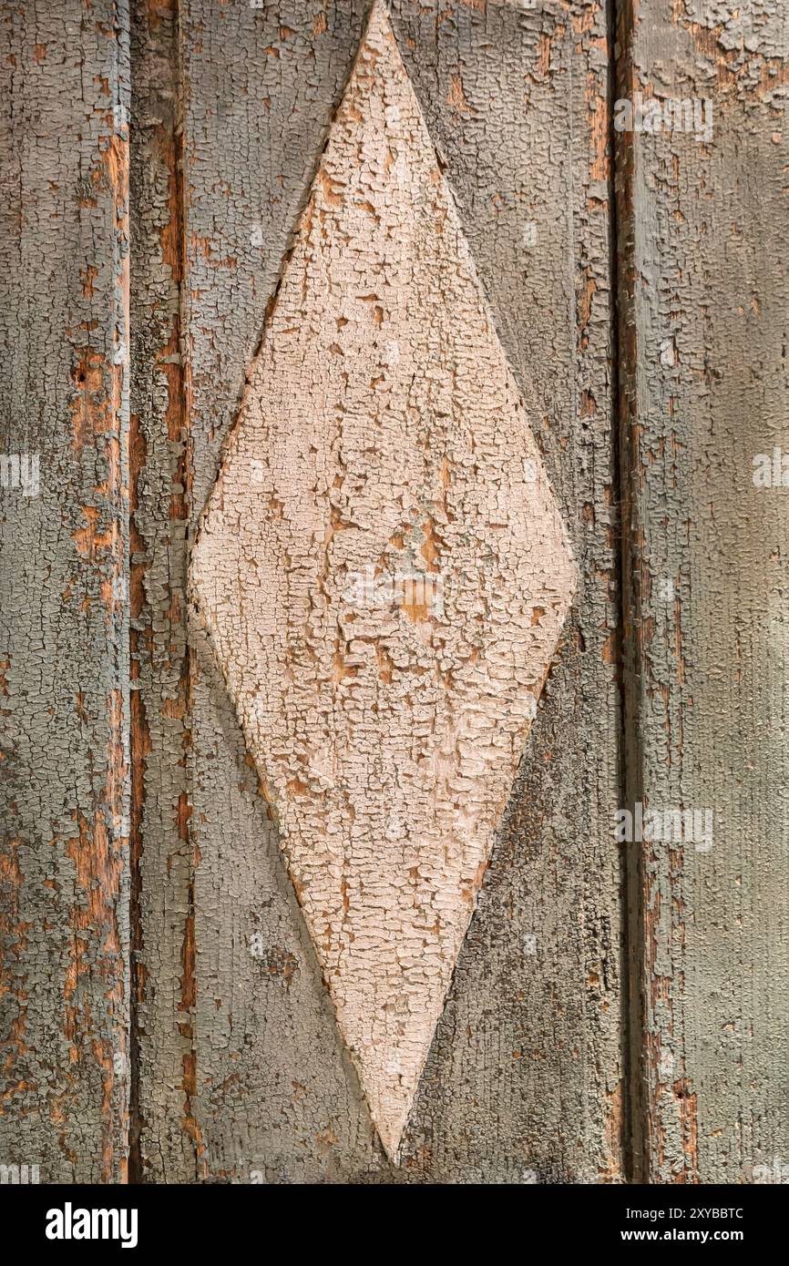 Detail einer Holztür mit abgeplatzte Farbe Stockfoto