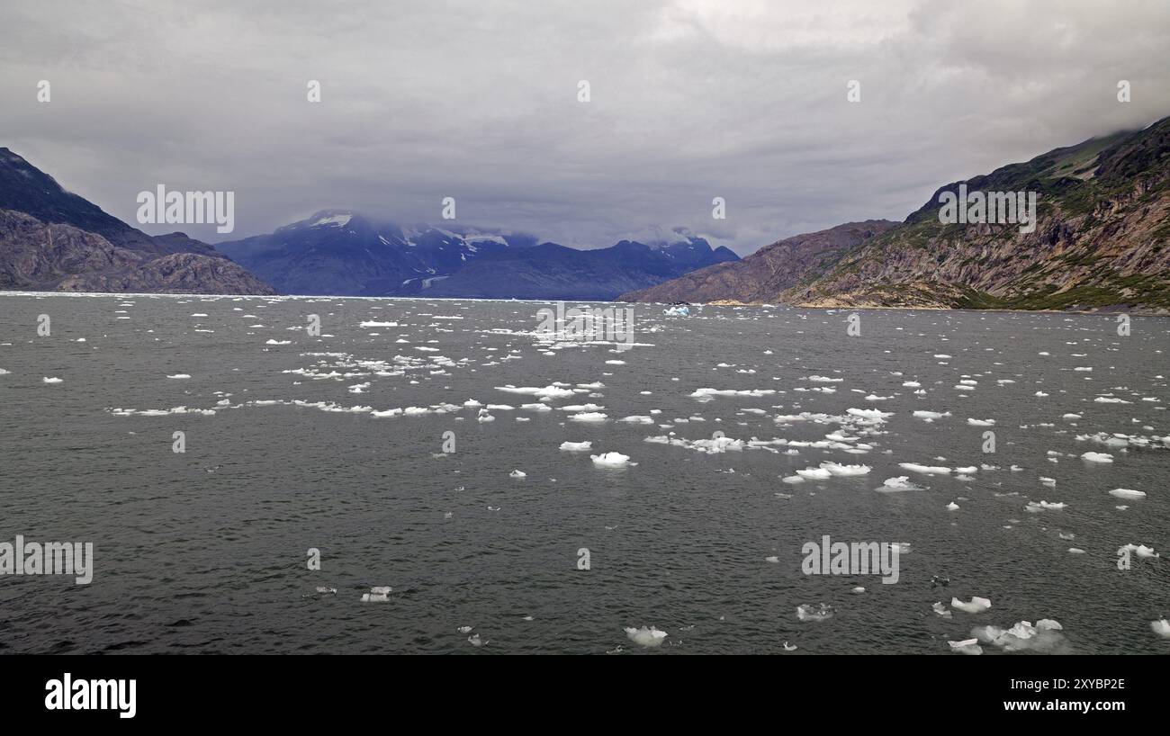 Die Küste Alaskas im Shoup Bay State Marine Park mit dem Columbia Glacier Stockfoto