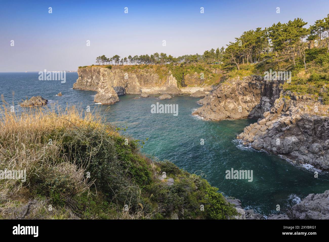 Jeju-do Oedolgae Rock, Jeju Island, Südkorea, Asien Stockfoto