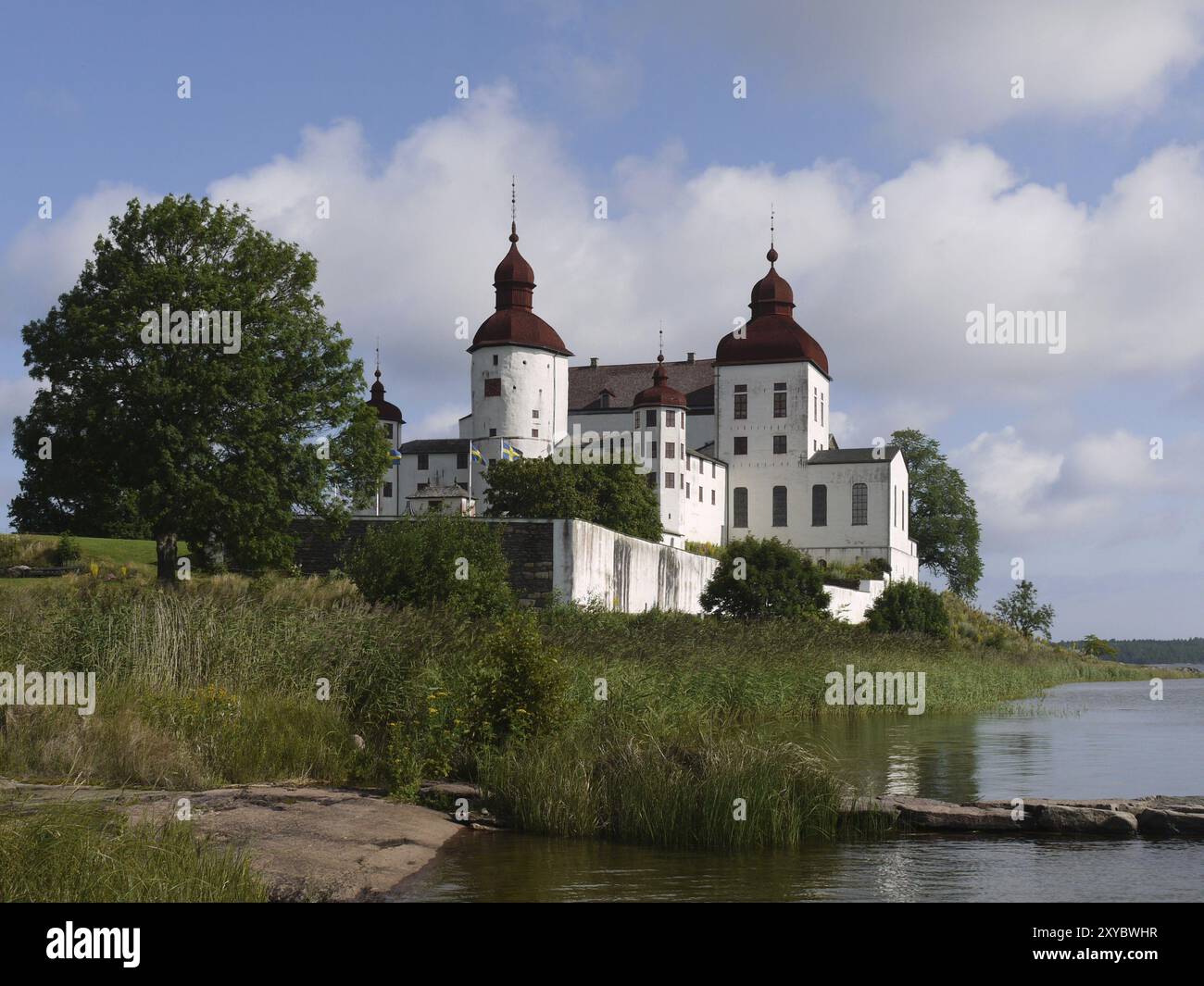 Die Burg Laeckoe (Schwedisch Laeckoe slott) auf der Insel Kallandsoe im Vaestergoetland im See Vaenern ist eine der barocken Schlösser Schwedens. Laeckoe C Stockfoto