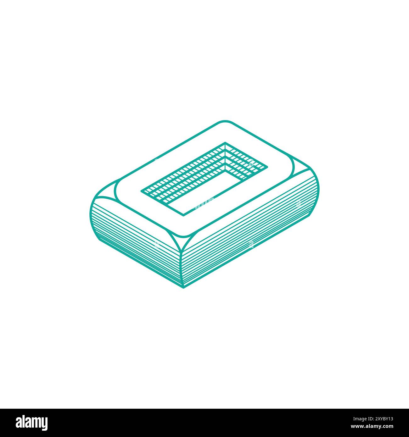 Einfache minimalistische Isometrische Stadion Arena für Sport Club Icon Illustration Design Vektor Stock Vektor