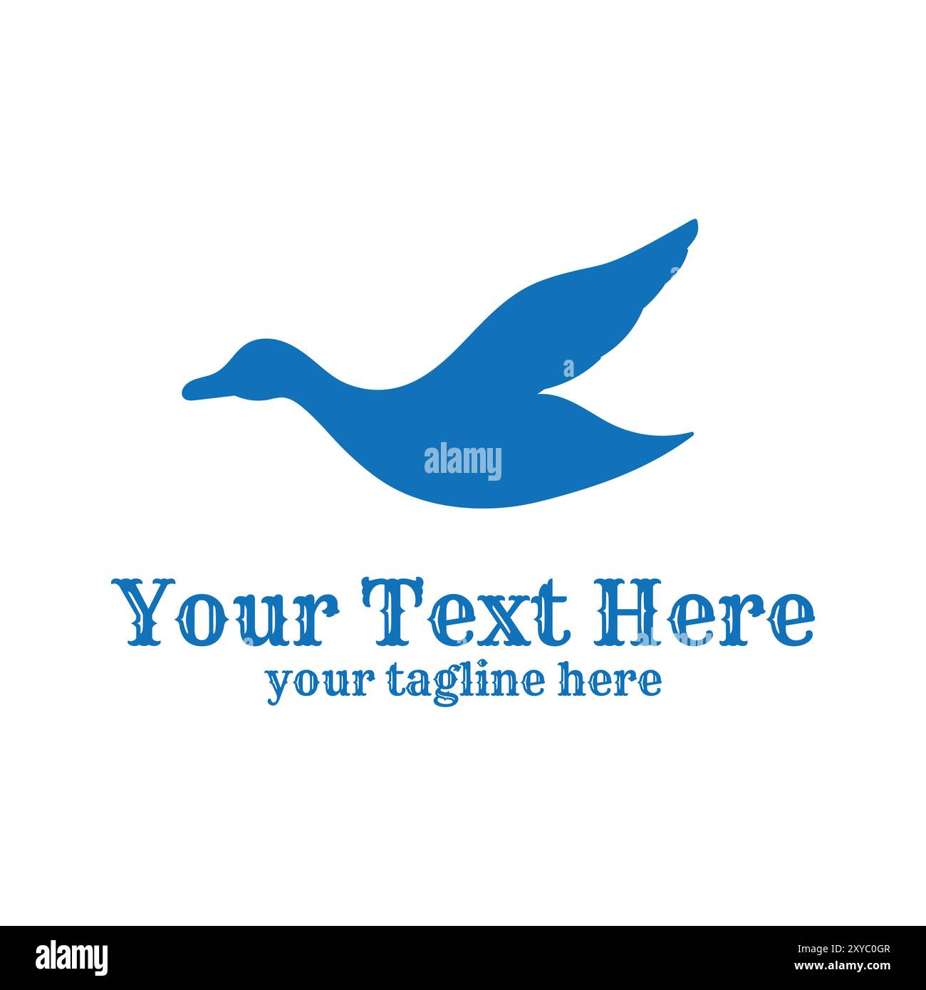 Einfache Minimalistische Flying Ente Gans Silhouette Logo Design Illustration Vektor Stock Vektor