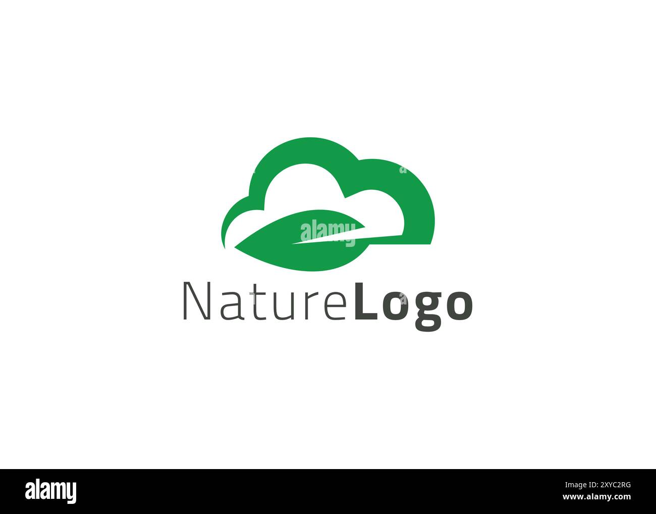 Grüne Vorlage mit abstraktem Blatt-Logo Stock Vektor