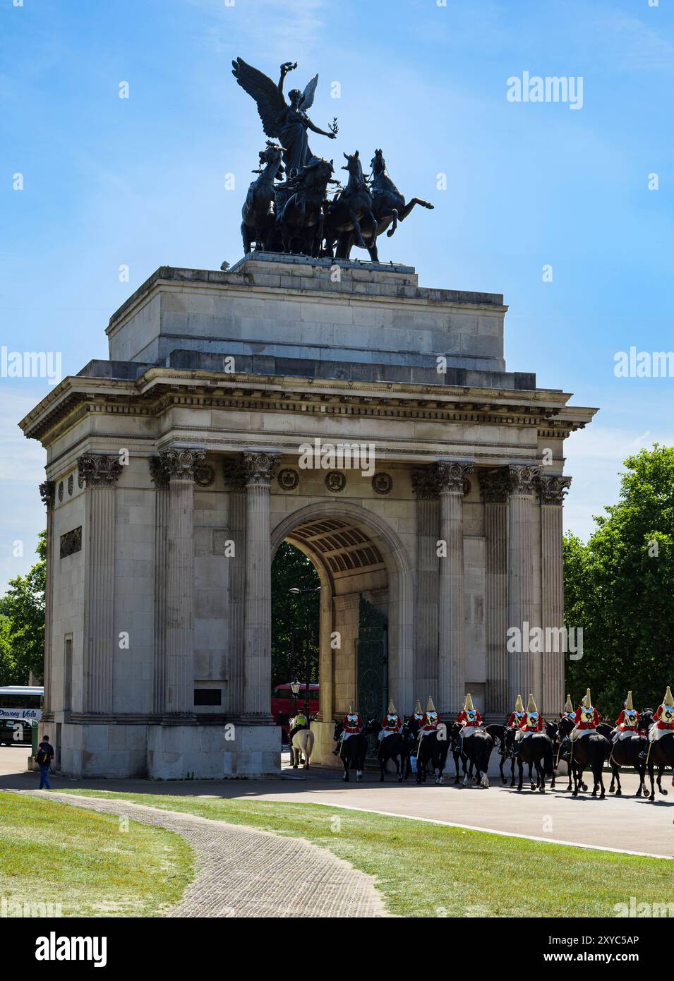 London - 15. Juni 2022: Life Guards Parade unter Wellington Arch Stockfoto