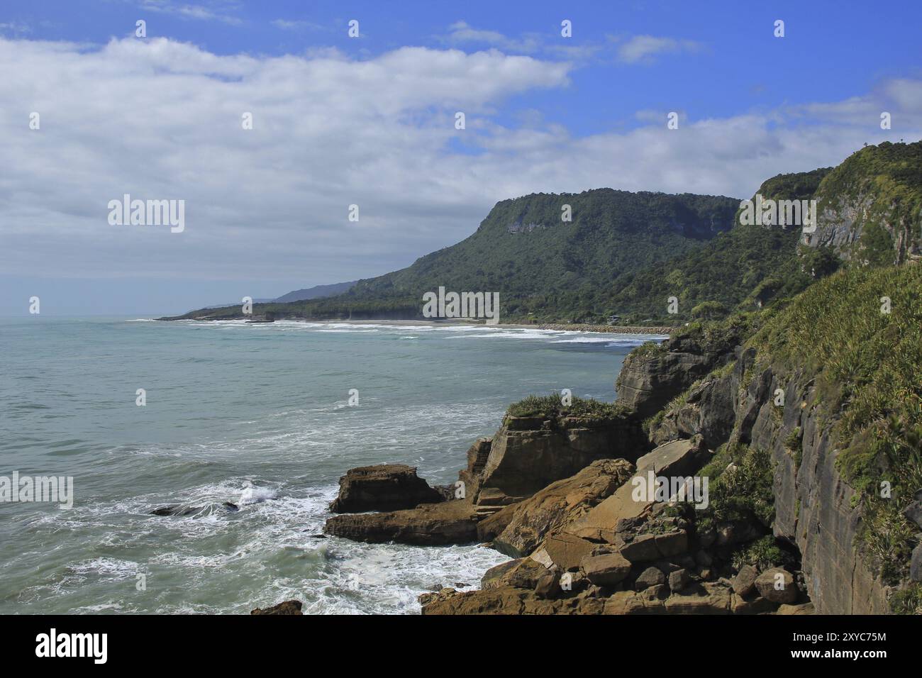 Westküste der Südinsel. Szene in Punakaiki, Neuseeland, Ozeanien Stockfoto